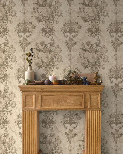 FLAX WALLPAPER | Antique Flower | FWP-AFW-03